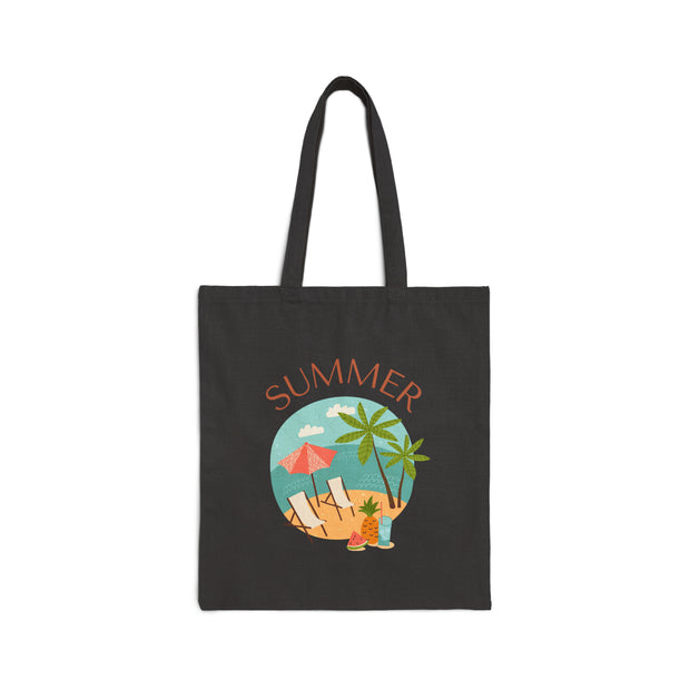 Summer Season Summer Time Cotton Canvas Tote Bag