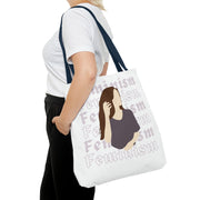 Female Tote Bags Gift For Her Pink Minimalist Woman Tote Bag (AOP)