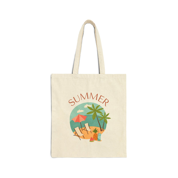 Summer Season Summer Time Cotton Canvas Tote Bag