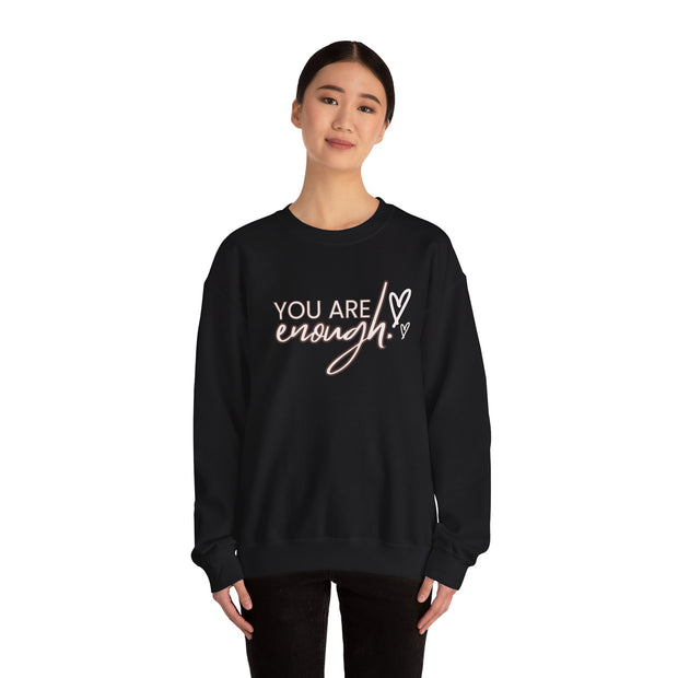 You Are Enough Love Logo And Love Design Unisex Heavy Blend™ Crewneck Sweatshirt