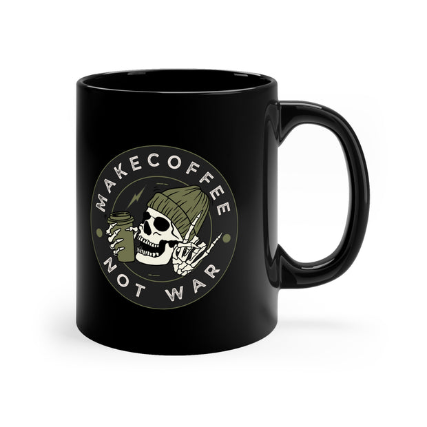 Make Coffee Not War 11oz Black Mug