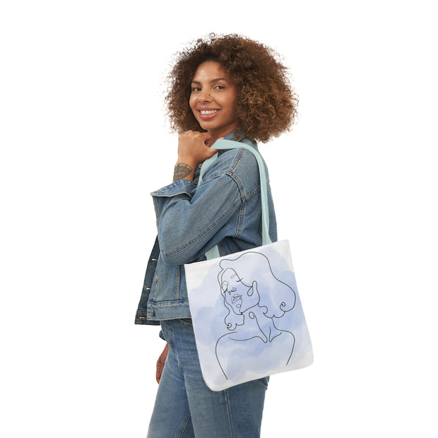 Watercolor Tote Bag Design Polyester Canvas Tote Bag (AOP)