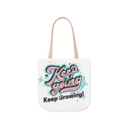 Keep Growing Keep Growing Motivational Quote Tote Bag design Polyester Canvas Tote Bag (AOP)