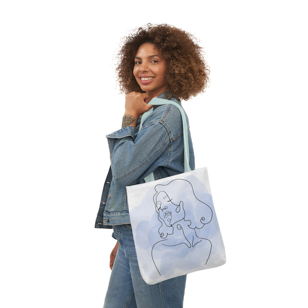 Watercolor Tote Bag Design Polyester Canvas Tote Bag (AOP)