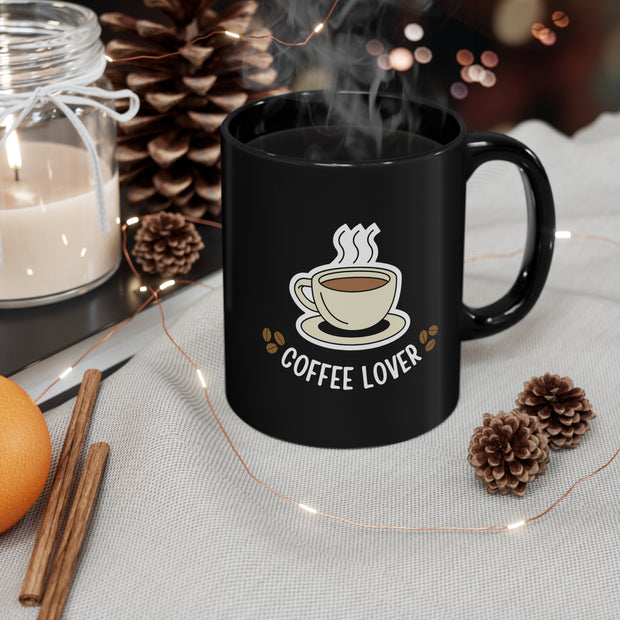 Coffee Lover 11oz Black Mug