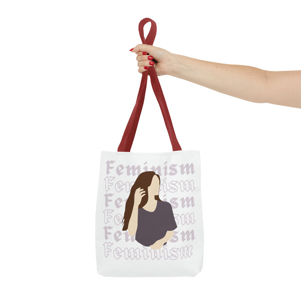 Female Tote Bags Gift For Her Pink Minimalist Woman Tote Bag (AOP)